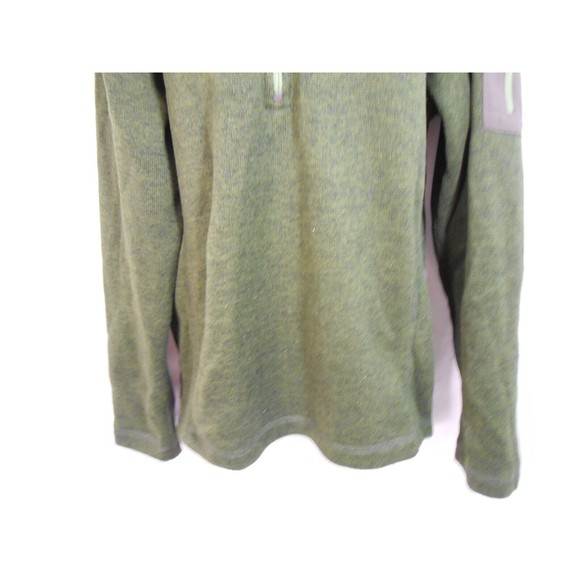 Eddie Bauer 1/4 Zip Pullover Fleece Men's Medium Green Long Sleeve Pocket - Picture 3 of 6